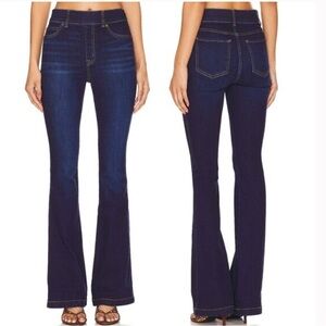 Spanx Pull On Flare Jeans Medium Tall Midnight Shade Rinse Trouser Denim